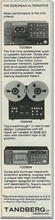 Tandberg ad in the Reel2ReelTexas.com vintage reel tape recorder recording collection