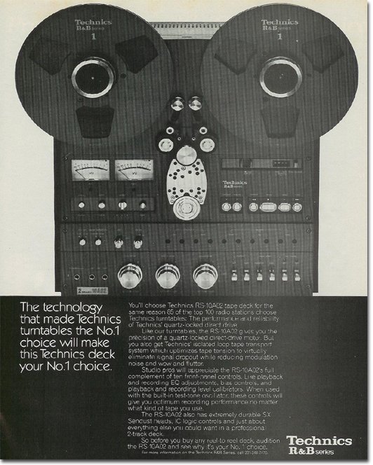 1981 Technics RS-10A reel tape recorder ad in the Reel2ReelTexas.com vintage reel tape recorder recording collection
