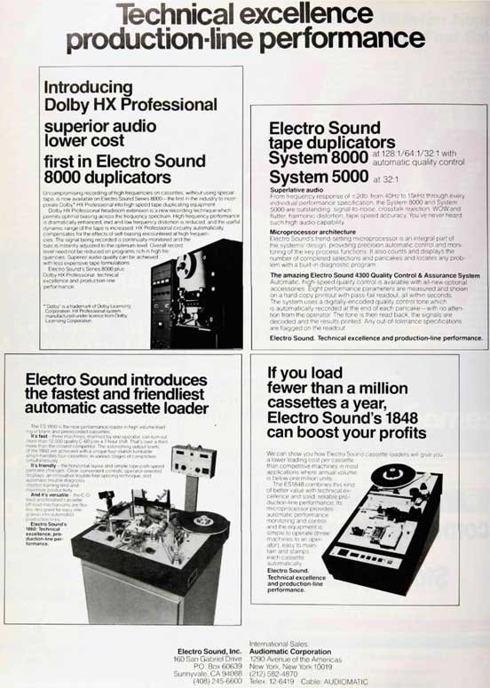 Electro Sound ad in the Reel2ReelTexas.com vintage reel tape recorder recording collection