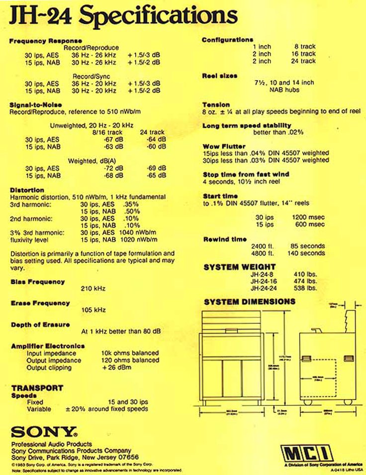 1978 ad for the MCI professional reel to reel tape recorders in the Reel2ReelTexas.com vintage reel tape recorder recording collection