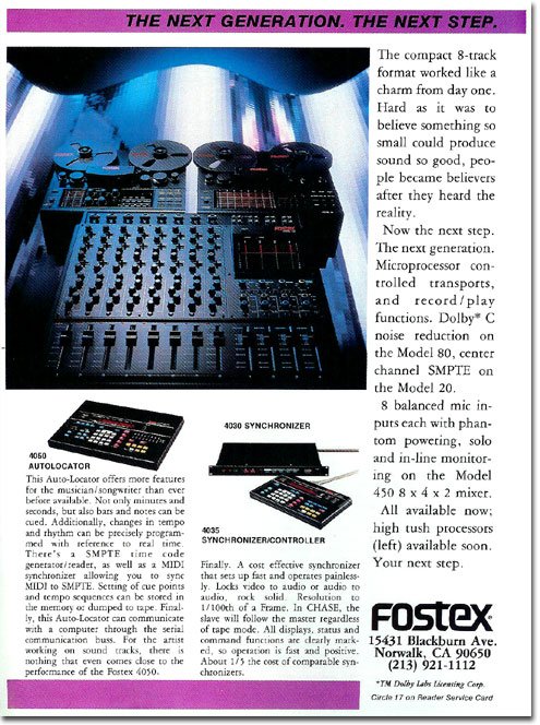 1986 ad for the Fostex Model 20 reel tape recorder in the Reel2ReelTexas.com vintage reel tape recorder recording collection