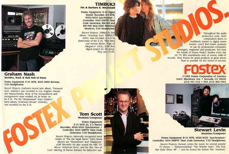 1989 ad for Fostex multi-track tape recording gearin the Reel2ReelTexas.com vintage reel tape recorder recording collection