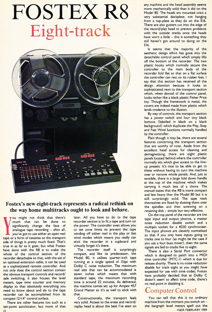 1989 ad for Fostex multi-track tape recording gearin the Reel2ReelTexas.com vintage reel tape recorder recording collection