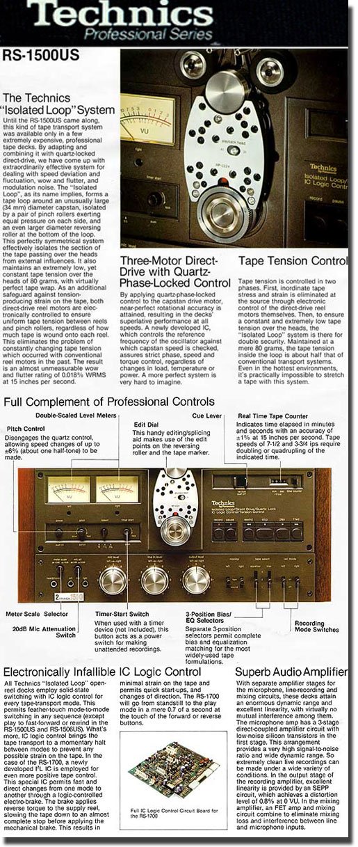 1981 Technics RS-1500 reel tape recorder ad in the Reel2ReelTexas.com vintage reel tape recorder recording collection