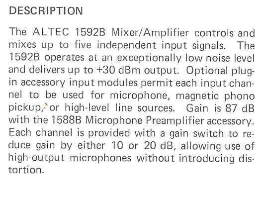 Altec 1592B manual page