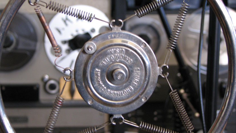 Shure 3A (1937) microphone in Museum of Magnetic Sound Recording's vintage microphone and recording equipment collection