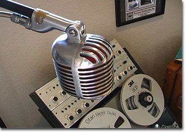 Shure 55c microphone in Museum of Magnetic Sound Recording's vintage microphone and recording equipment collection