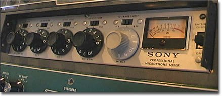 Sony Professional mixerin Museum of Magnetic Sound Recording's vintage microphone and recording equipment collection